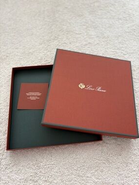 Loro Piana Rust Red Gift Box with Gold Logo